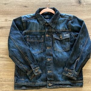 BUFFALO DAVID BITTON Women’s Denim Jean Jacket. Faded and Distressed.  Large.